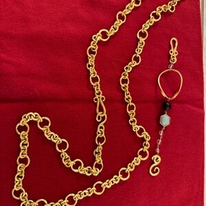Long Gold Chain Necklace with Extender